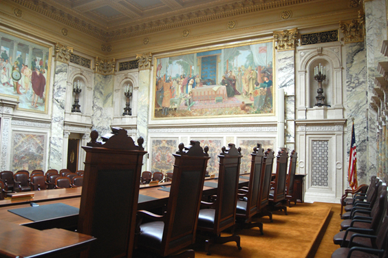View of murals from the SC bench