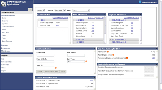 CCAP Jury software screen shot