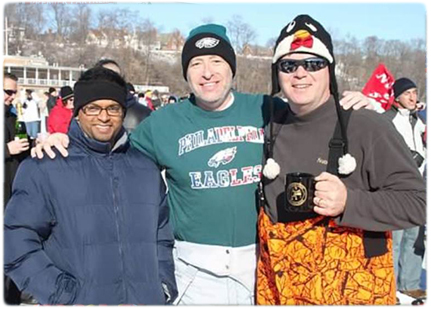 District Court Administrators (DCA) Andrew M. Graubard (middle) and Michael Neimon (right), along with a local friend (Dr. Emon Das (left))