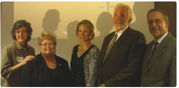 The training faculty for the 2009 district training on substance abuse and evidence-based practices include from left to right, Judge Mary Triggiano, Milwaukee County Circuit Court; Donna Muller, Dept .of Corrections Field Supervisor; Judge Lisa K. Stark, Eau Claire County Circuit Court; Judge Michael Rosborough, Vernon County Circuit Court; Dr. Richard Brown, associate professor, UW-Madison School of Medicine and Public Health.