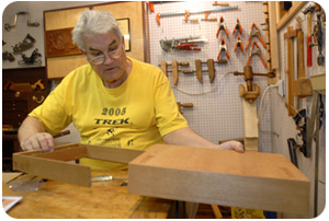 Wood County Circuit Court Judge Edward Zappen Jr. works on his replica of Thomas Jefferson&rsquo;s writing desk in his workshop. (Photo: Tom Loucks, Wisconsin Rapids Daily-Tribune)