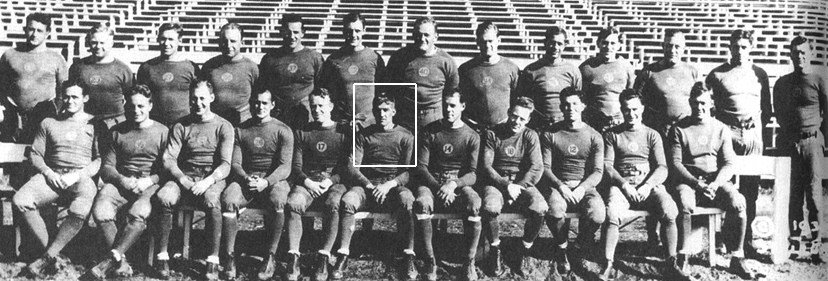 David Zuidmulder is shown front row center of this 1930 roster photo of the Green Bay Packers