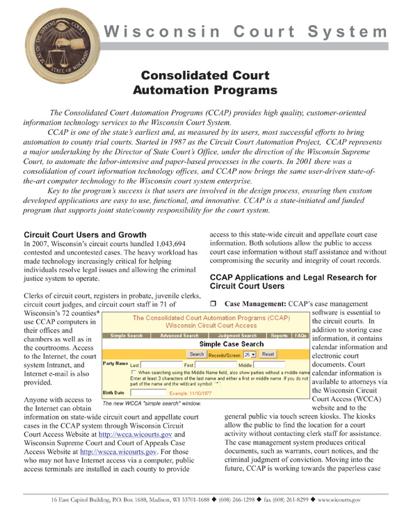 Consolidated Courts Automation Services (CCAP)