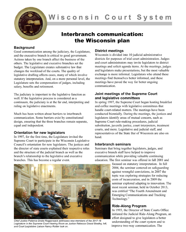 Interbranch communication: The Wisconsin plan