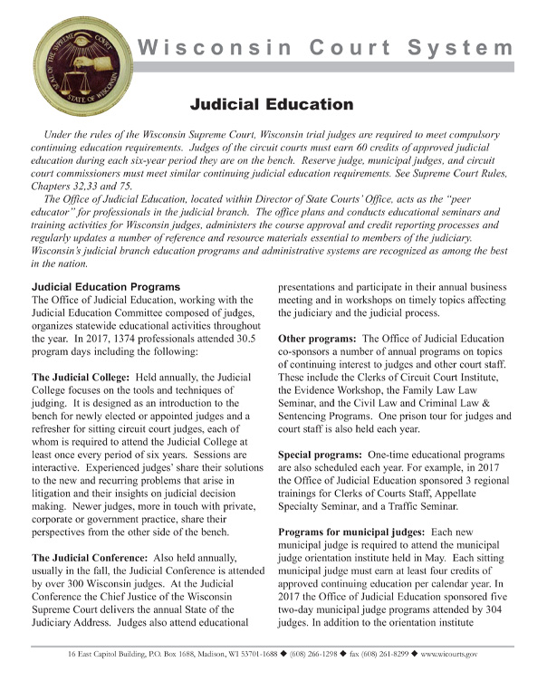 Judicial education
