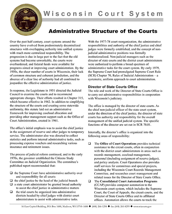 Administrative structure of the courts
