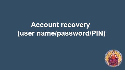 Account recovery (user name/password/PIN)