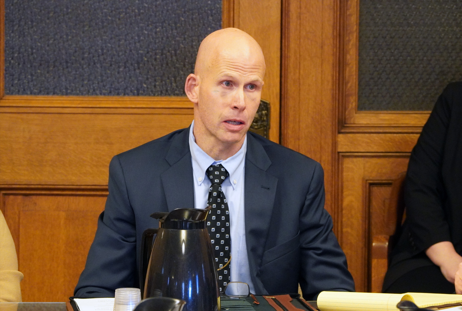 Director of State Courts Audrey Skwierawski, Chief Judge John Dutcher, and Adam Plotkin testify on Assembly Bill 514.