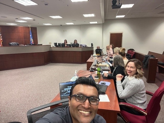The event included a tour of the Juneau County courtroom that was recently updated with new technology