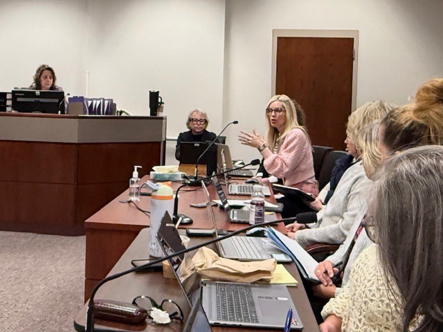 The event included a tour of the Juneau County courtroom that was recently updated with new technology