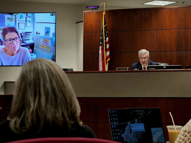The event included a tour of the Juneau County courtroom that was recently updated with new technology