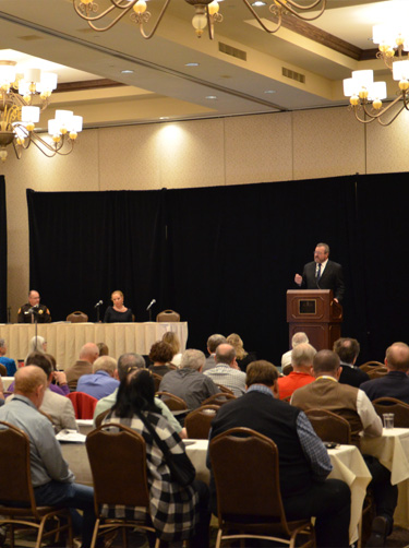 Director of State Courts Hon. Randy R. Koschnick delivers the Director’s Address at the 2022 Annual Meeting of the Wisconsin Judicial Conference held Nov. 2-4 in Elkhart Lake.
