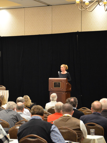 Wisconsin Supreme Court Chief Justice Annette Kingsland Ziegler pays tribute to the late Judge John Roemer during her State of the Judiciary at the 2022 Annual Meeting of the Wisconsin Judicial Conference, held Nov. 2-4 in Elkhart Lake.